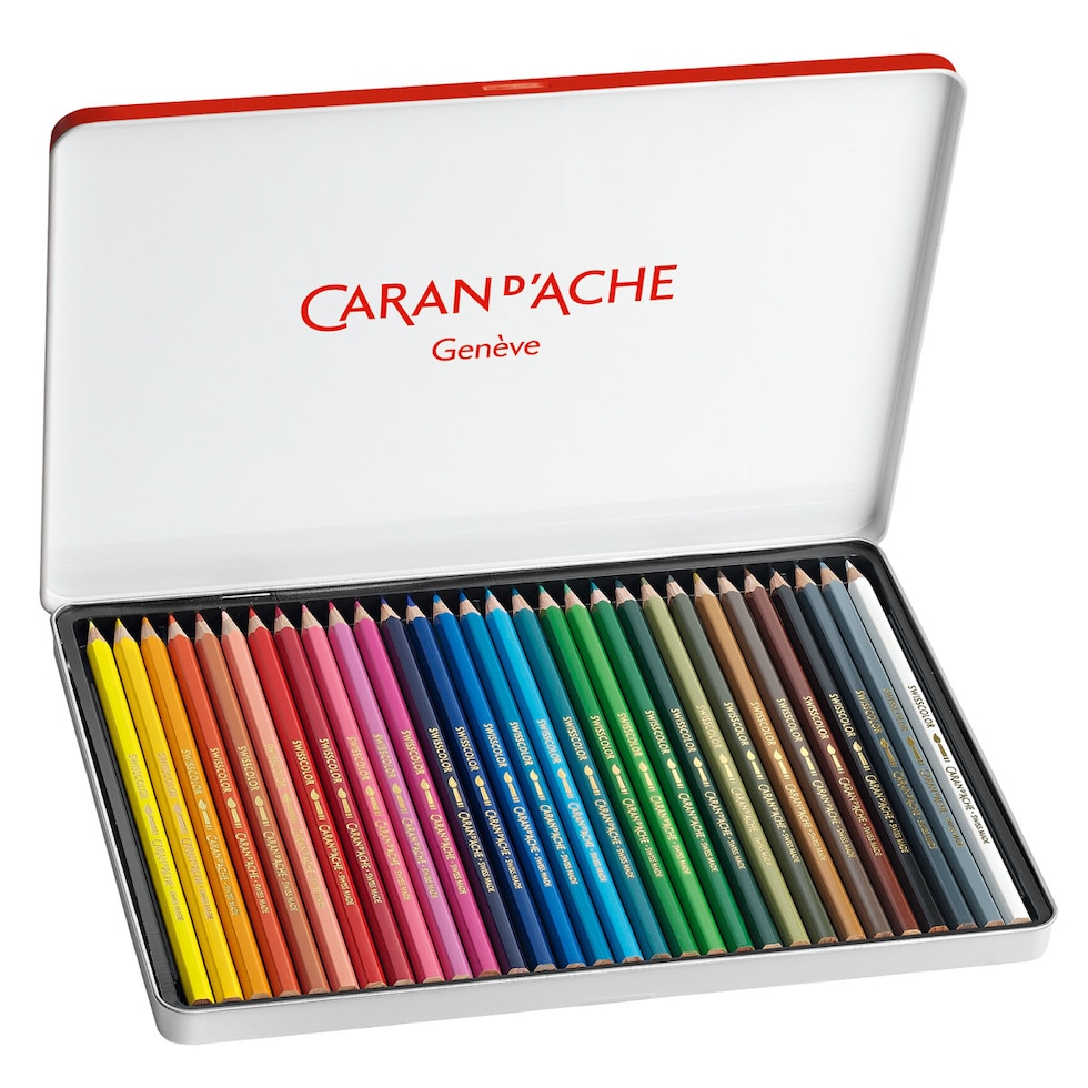 カランダッシュ(Caran d'Ache) 1285-730 スイスカラー 水溶性色鉛筆 30色 缶入 (619603)