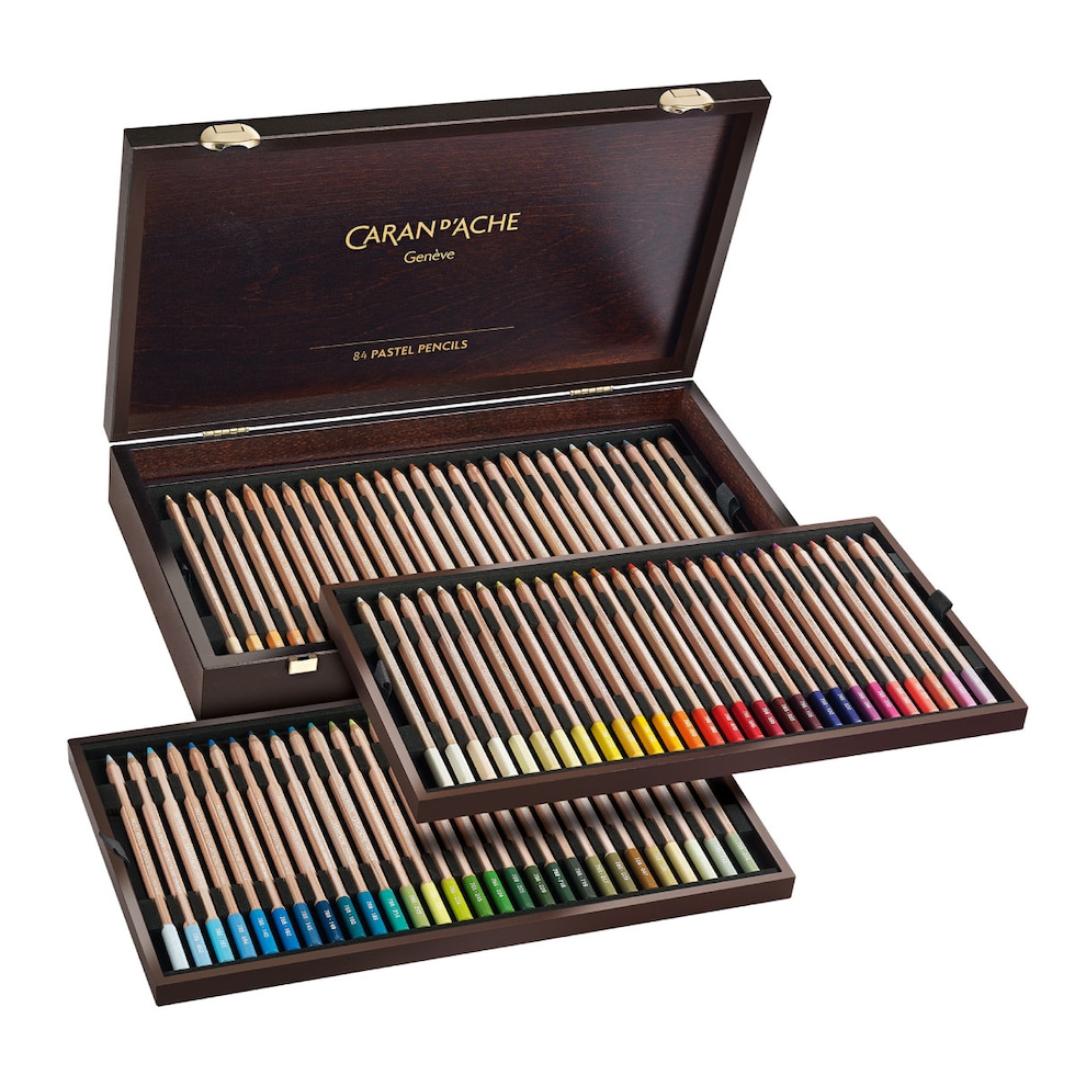 カランダッシュ(Caran d'Ache) 0788-484 パステルペンシル84色木箱 (687190) パステル色鉛筆 プレゼント ギフト 贈り物 