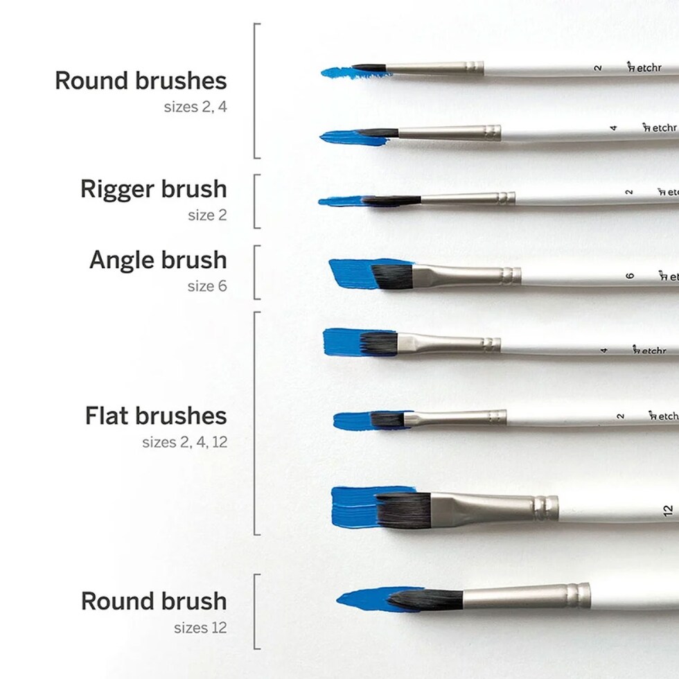 エッチャー(Etchr) ガッシュ画筆 8本セット キャリーケース入り (275227)