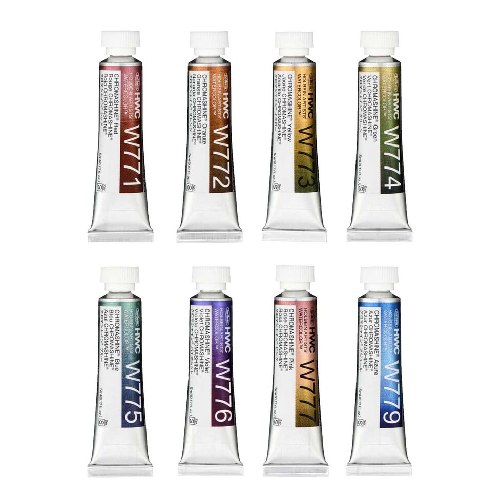 ホルベイン 透明水彩絵具2号(5ml) イリデッセンスカラー クロマシャイン 単色(W771~779) バラ売り 絵の具 えのぐ holbein 画材 美術 アート 水性
