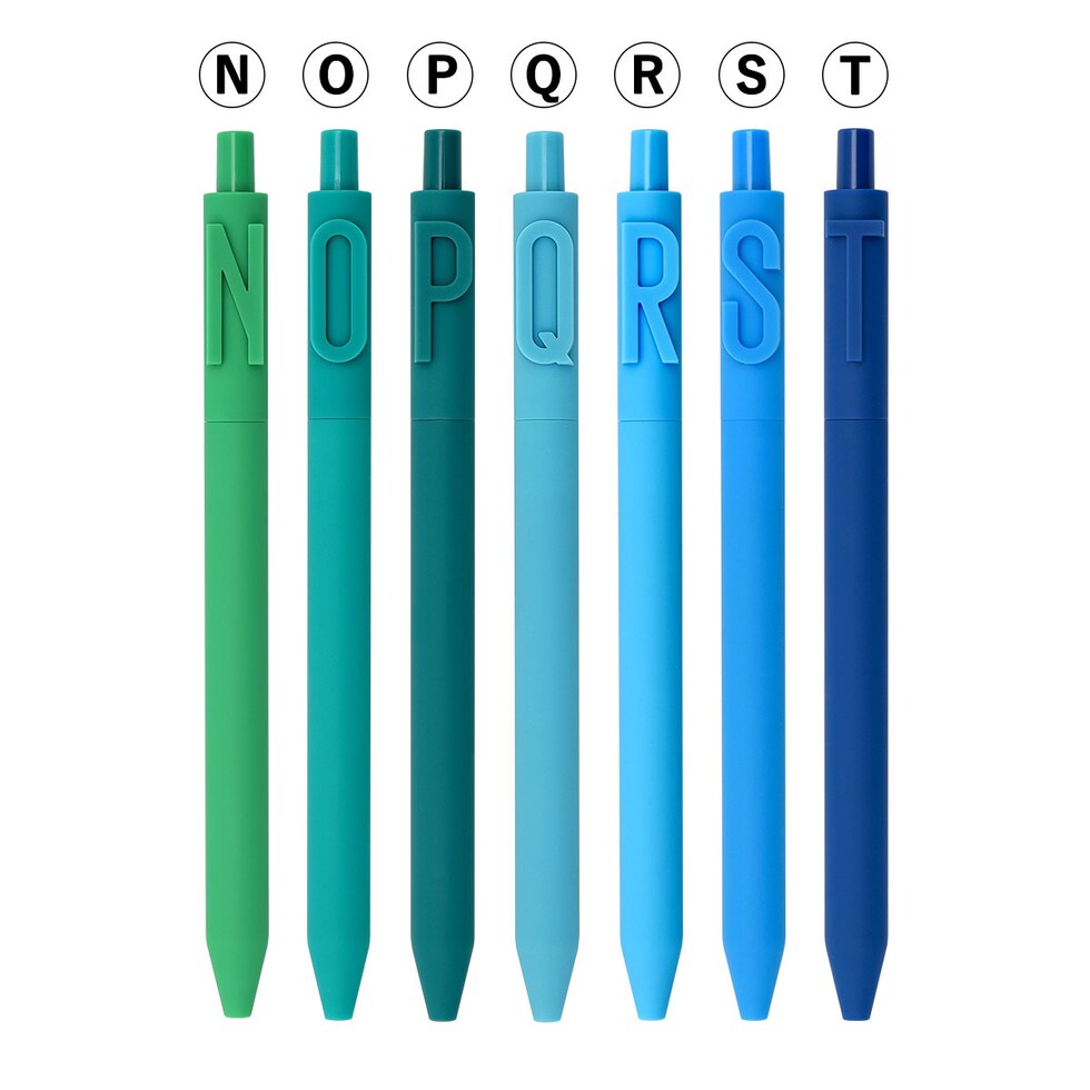 KACO アルファベット ゲルインク ボールペン 0.5mm アルファベット (N～Z) 全26種 (2/2) カコ イニシャル プレゼント 推し活 ネコポス可