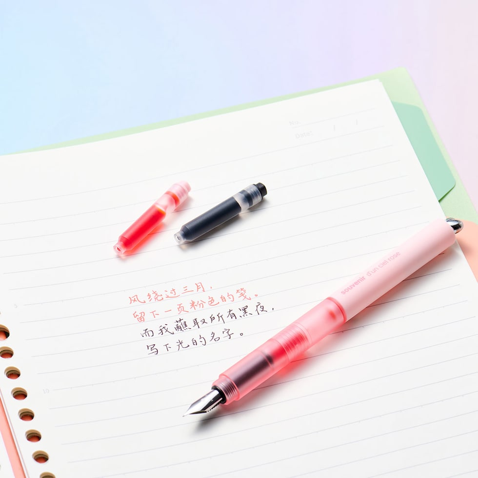 KACO 万年筆 ポップハート 全3色 (ホワイト/ブラック/サクラ) First Fountain Pen インクカートリッジ2本付き 軽量 可愛い プレゼント 贈り物 ネコポス可