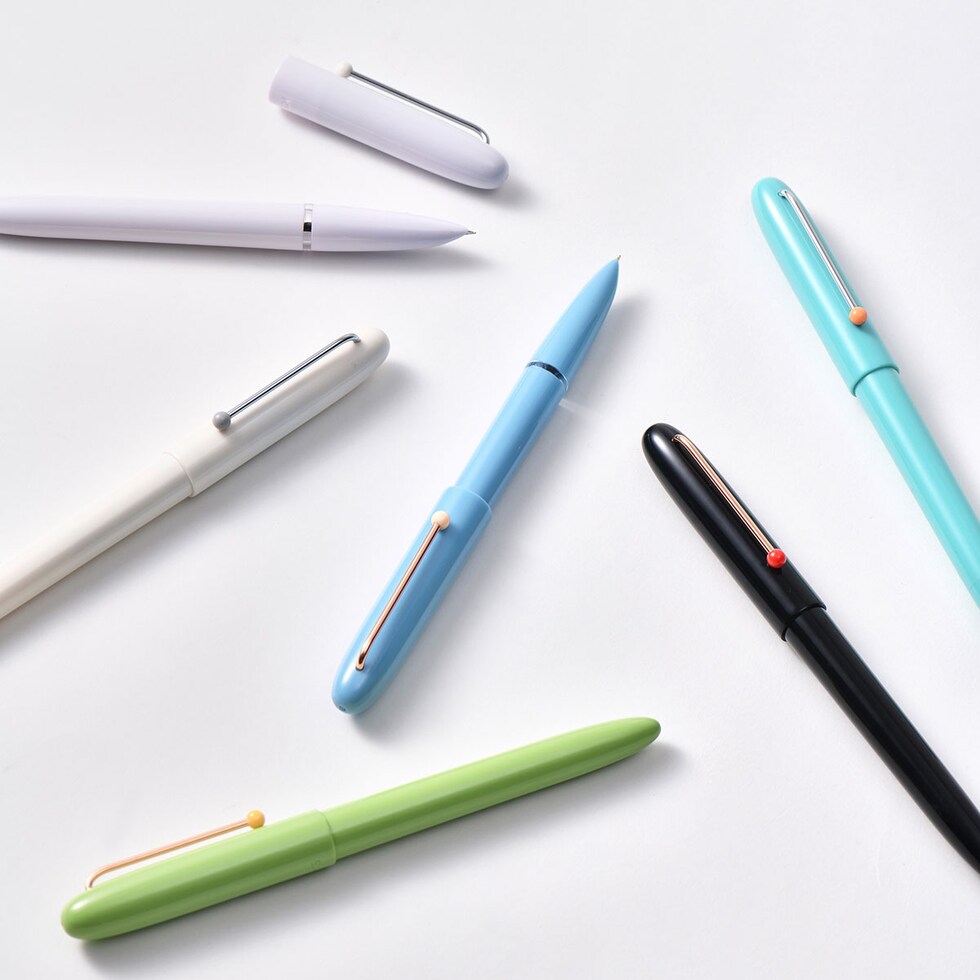 KACO RETRO万年筆 全6色 (Mint Green/Blue/Green/Light Purple/White/Black) コンバーター+カードリッジ(黒)2本付き レトロ ネコポス可