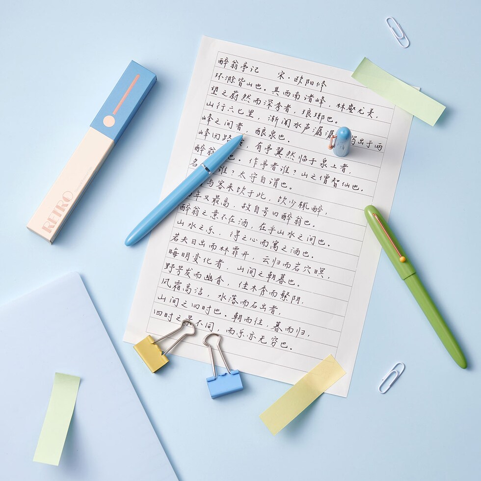 KACO RETRO万年筆 全6色 (Mint Green/Blue/Green/Light Purple/White/Black) コンバーター+カードリッジ(黒)2本付き レトロ ネコポス可