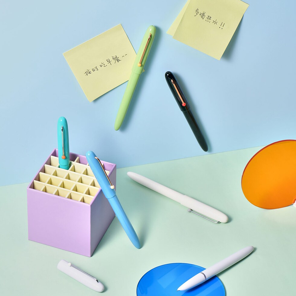 KACO RETRO万年筆 全6色 (Mint Green/Blue/Green/Light Purple/White/Black) コンバーター+カードリッジ(黒)2本付き レトロ ネコポス可