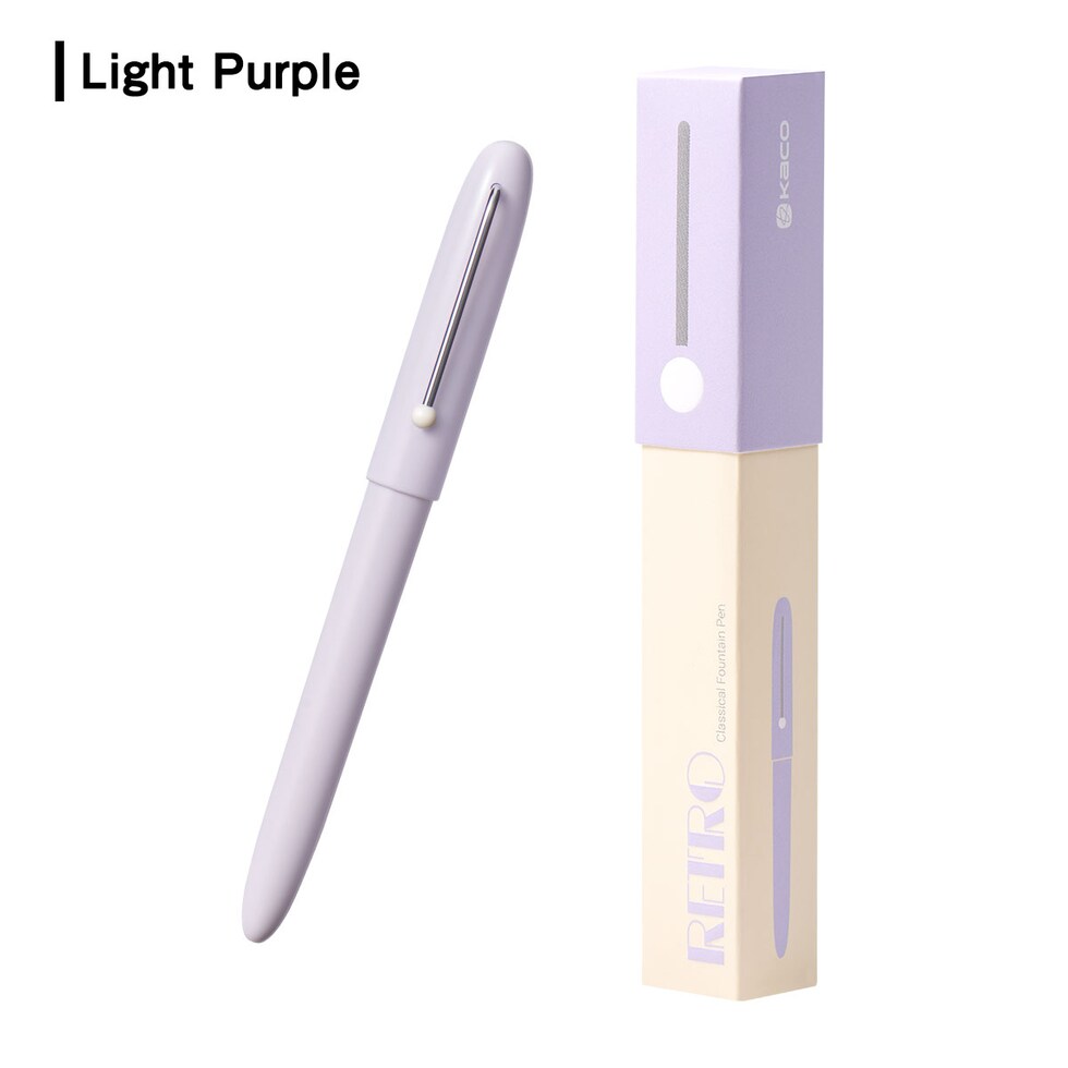 KACO RETRO万年筆 全6色 (Mint Green/Blue/Green/Light Purple/White/Black) コンバーター+カードリッジ(黒)2本付き レトロ ネコポス可
