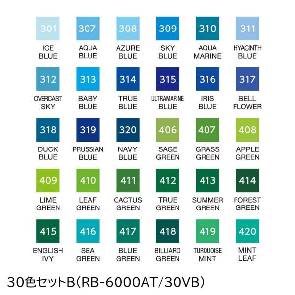 呉竹 ZIGクリーンカラーリアルブラッシュ/30色セットC(RB-6000AT/30VC)
