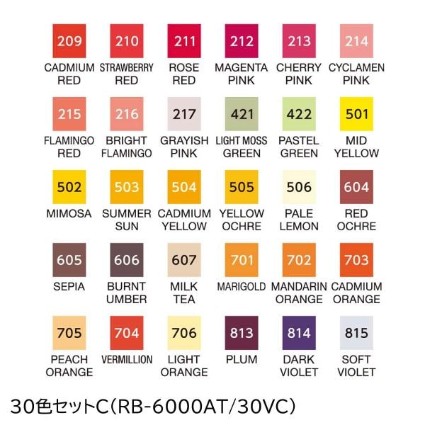 呉竹 ZIGクリーンカラーリアルブラッシュ/30色セットC(RB-6000AT/30VC)