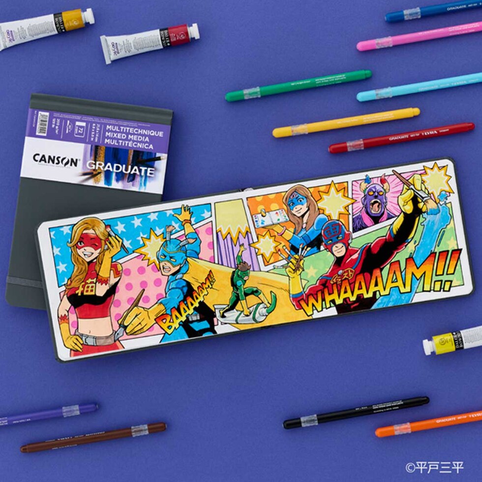 キャンソン グラジュエイトブック ミックスメディア ホワイトペーパー A5変型 タテ (C31200L030)