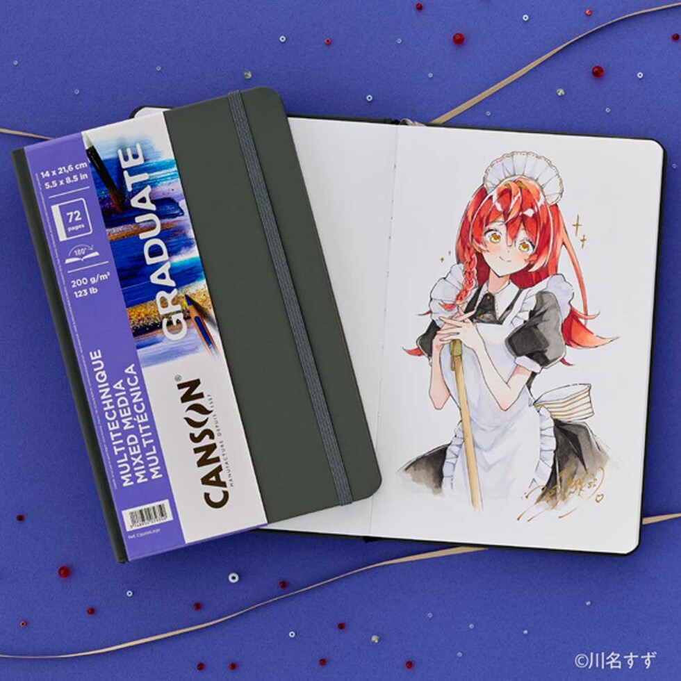 キャンソン グラジュエイトブック ミックスメディア ホワイトペーパー A5変型 タテ (C31200L030)