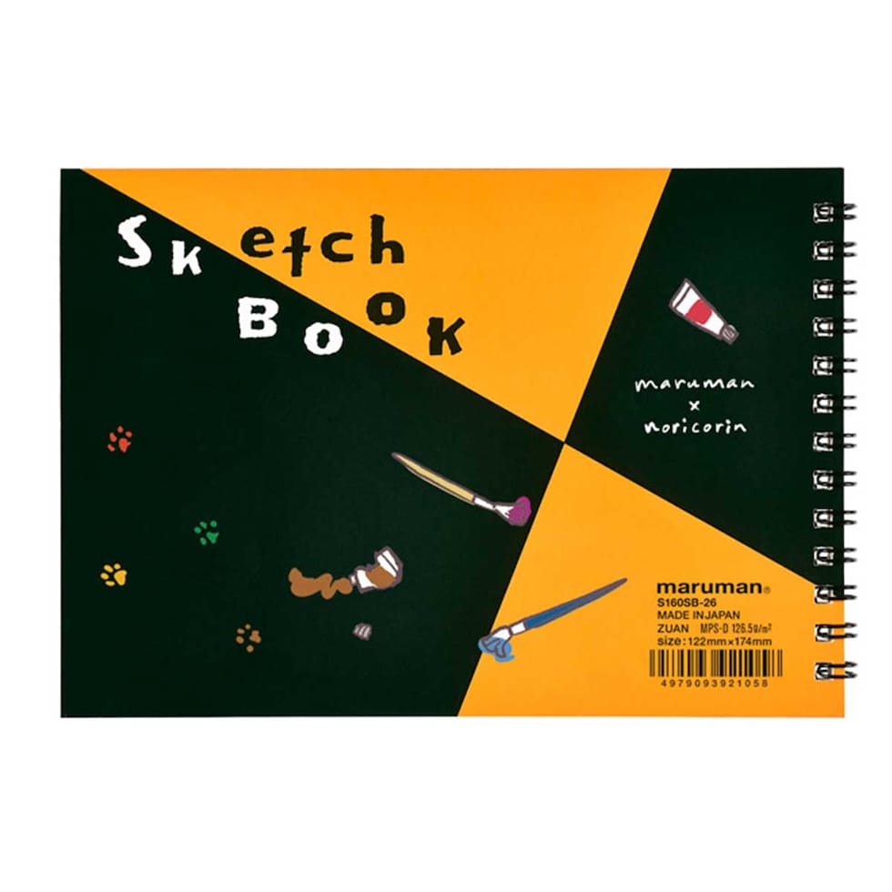 (数量限定) マルマン 図案スケッチブックB6+イラストポーチセット(図案柄) のりcorinデザイン スケッチブックの日2026 プレゼント かわいい ネコポス可