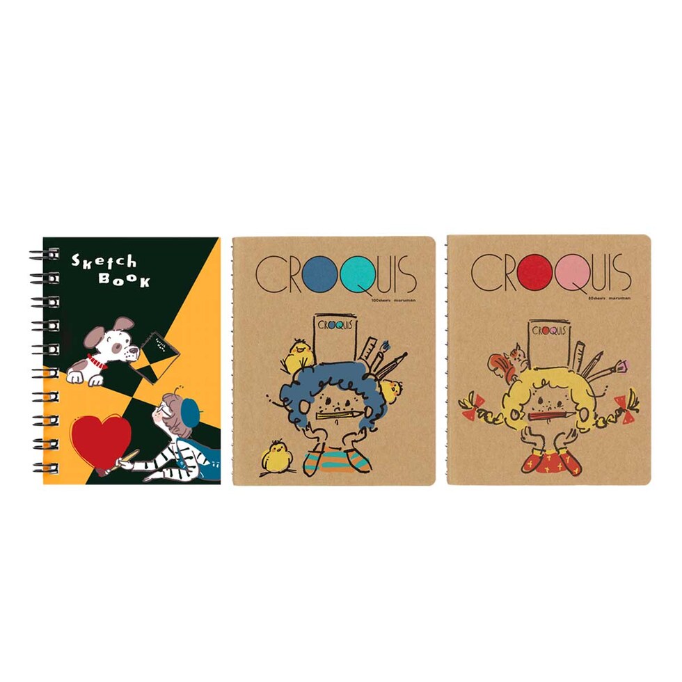マルマン ミニチュア スケッチブック (3冊セット) 限定 のりcorin デザイン