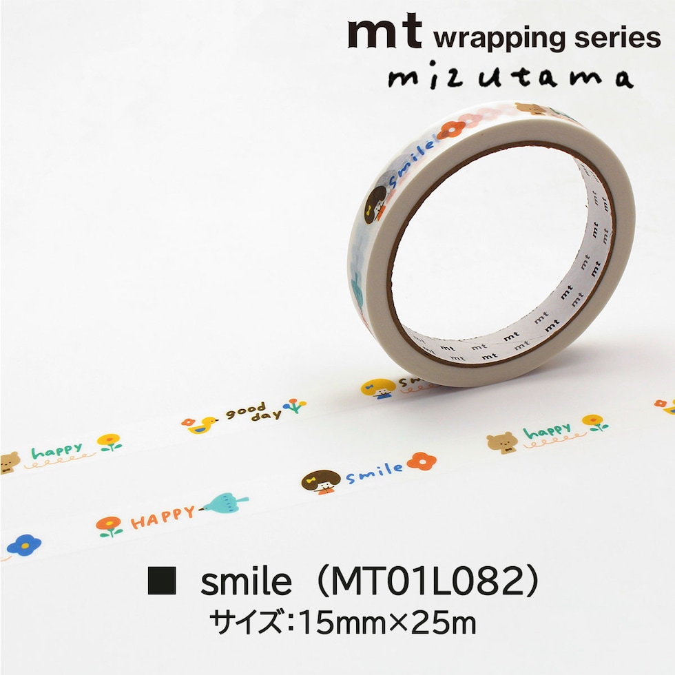 カモ井加工紙 mt large core (ラージコア) mizutama smile 強粘着 (MT01L082) 15mm×25m