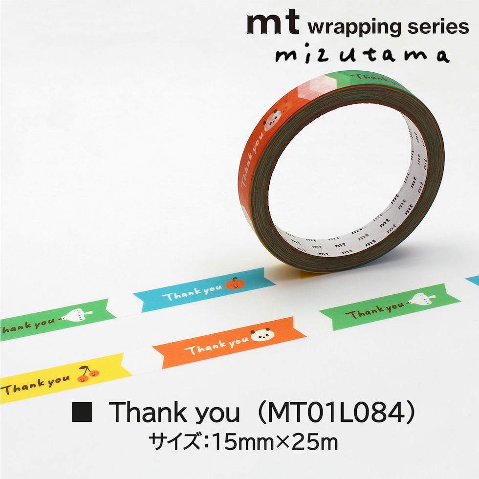 カモ井加工紙 mt large core (ラージコア) mizutama smile 強粘着 (MT01L082) 15mm×25m