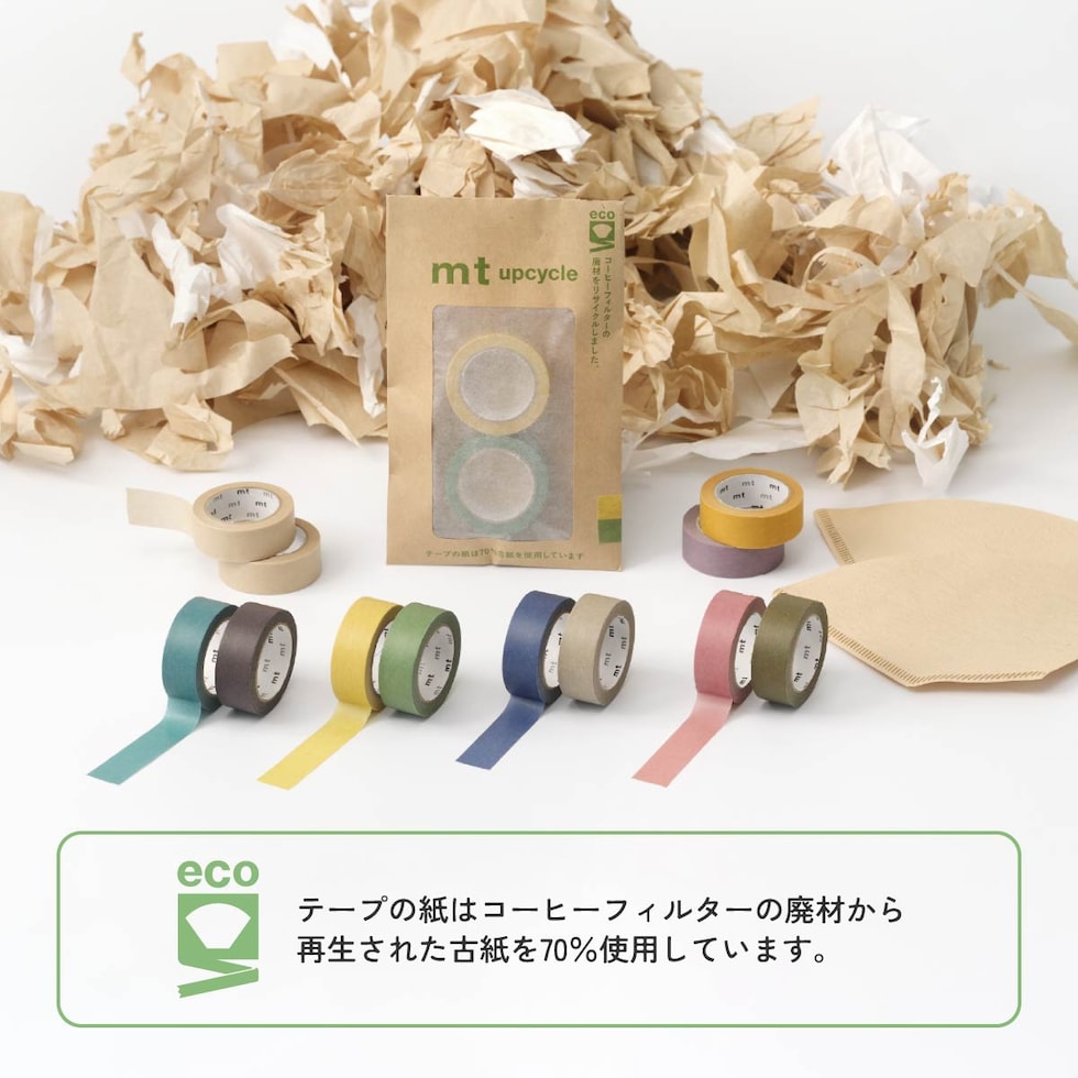 カモ井加工紙 mt upcycle tape イエロー×ラベンダー (MT02UP03) 15mm×7m 2巻セット