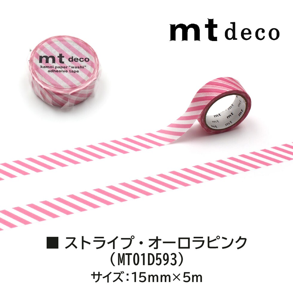 カモ井加工紙 mt 1P ストライプ・ディープレッド 15mm×5m (MT01D595)