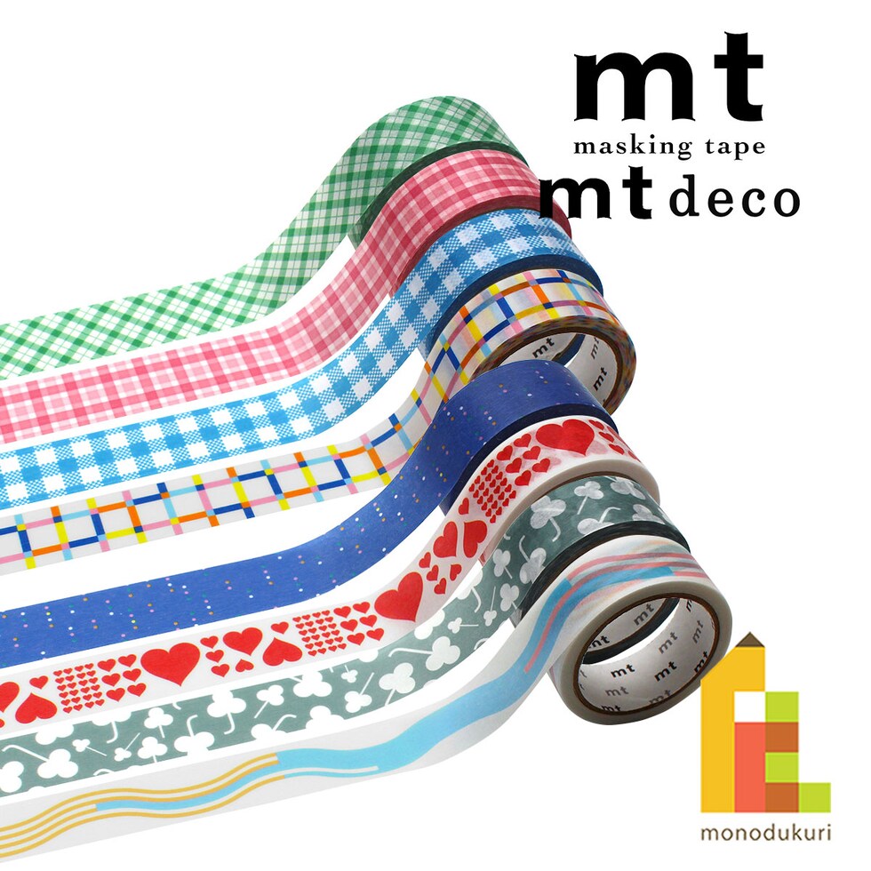 カモ井加工紙 マスキングテープ 【mt1Ｐ/Deco24】15mm×5ｍ (mt01D602～mt01D609) ネコポス可