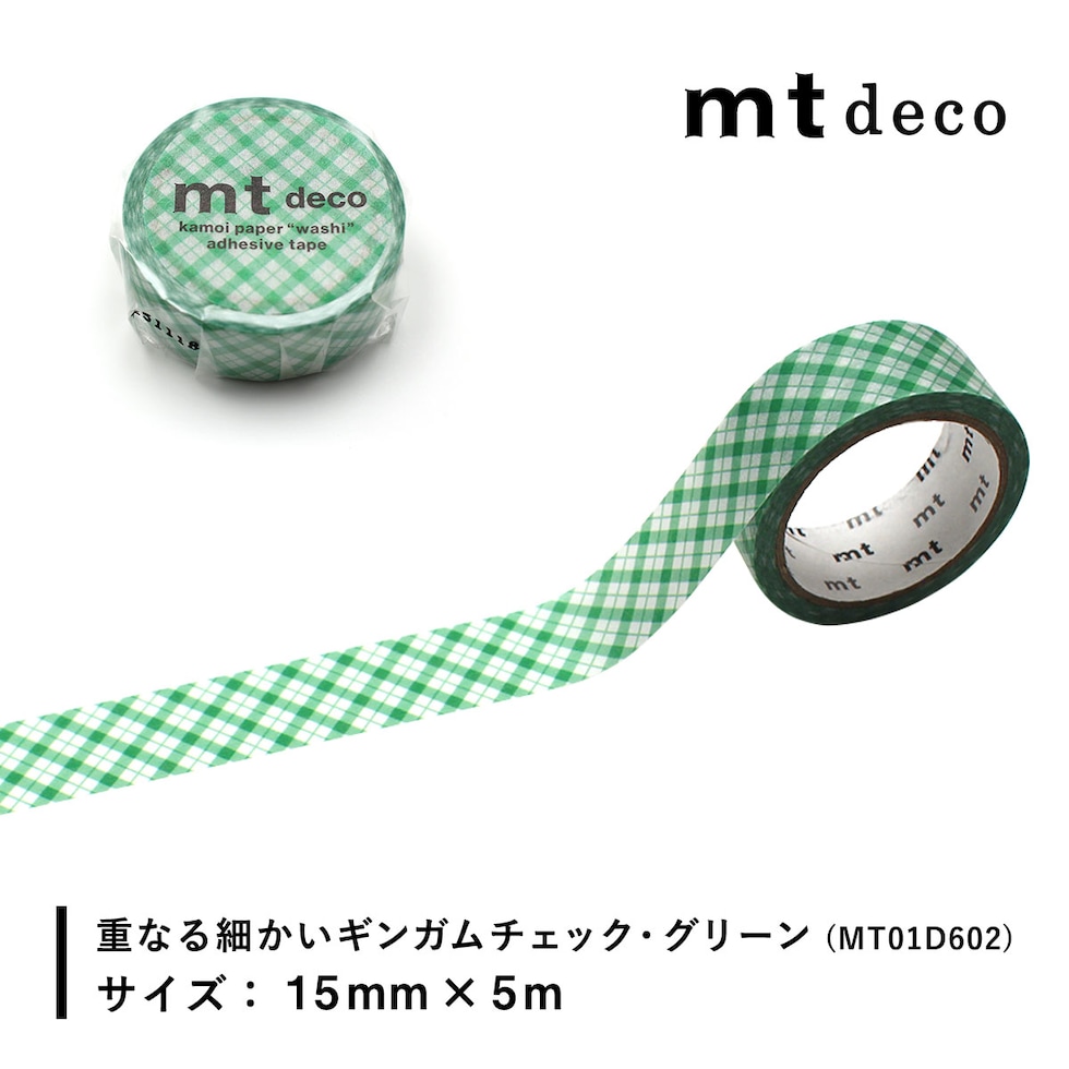 カモ井加工紙 マスキングテープ 【mt1Ｐ/Deco24】15mm×5ｍ (mt01D602～mt01D609) ネコポス可