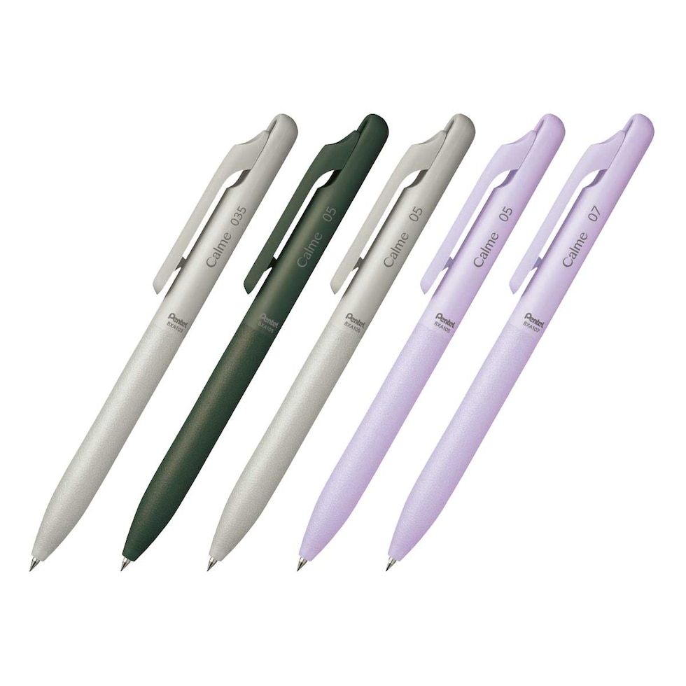 ぺんてる カルム Calme 単色ボールペン 0.35mm グレー軸 黒 (BXA103N-A)