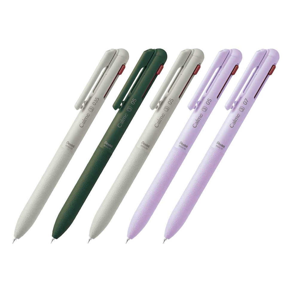 ぺんてる カルム Calme 3色ボールペン 0.7mm パープル軸 (BXAC37V)