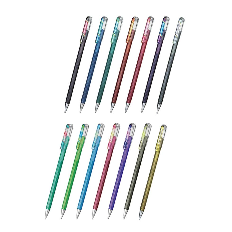 ぺんてる DualMetallic デュアルメタリック ボールペン ライトピンク＋メタリックグリーン＆ゴールド (K110-DMP)