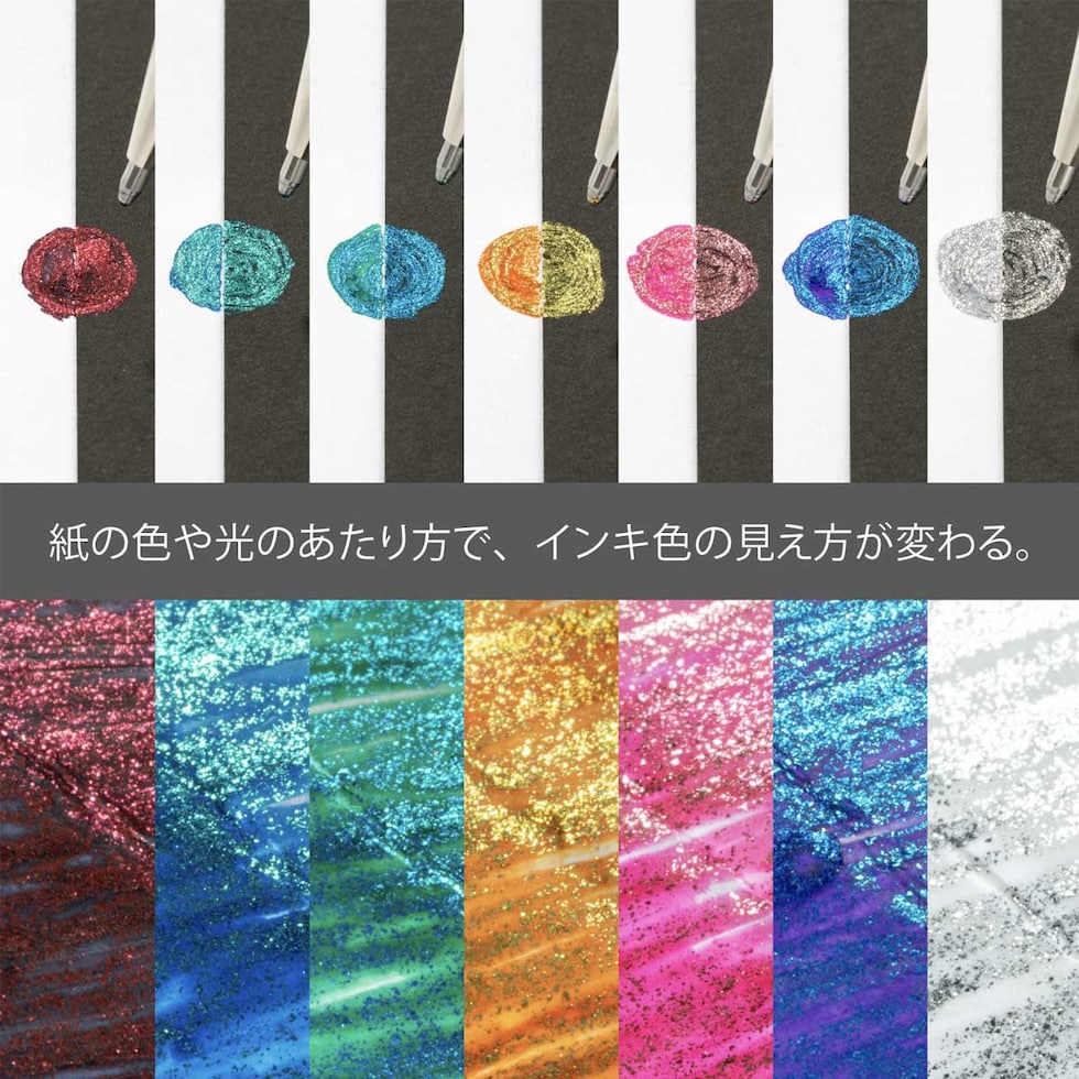 ぺんてる DualMetallic デュアルメタリック ボールペン ライトピンク＋メタリックグリーン＆ゴールド (K110-DMP)