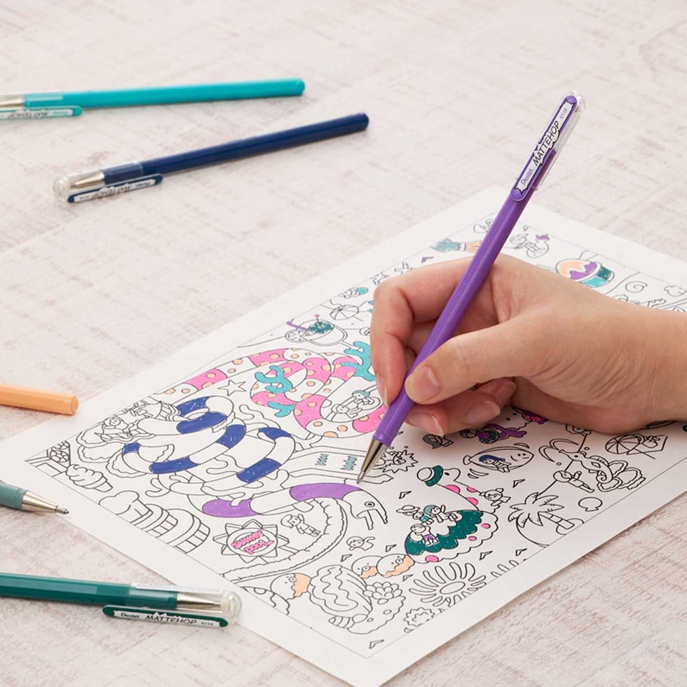 ぺんてる マットホップボールペン 1.0mm (新色7色・単色) MATTEHOP ボールペン カラー マット Pentel 高発色