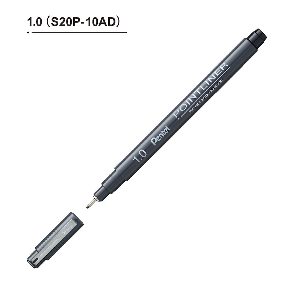 ぺんてる 水性顔料マーカー ポイントライナー 0.1 (S20P-1AD)
