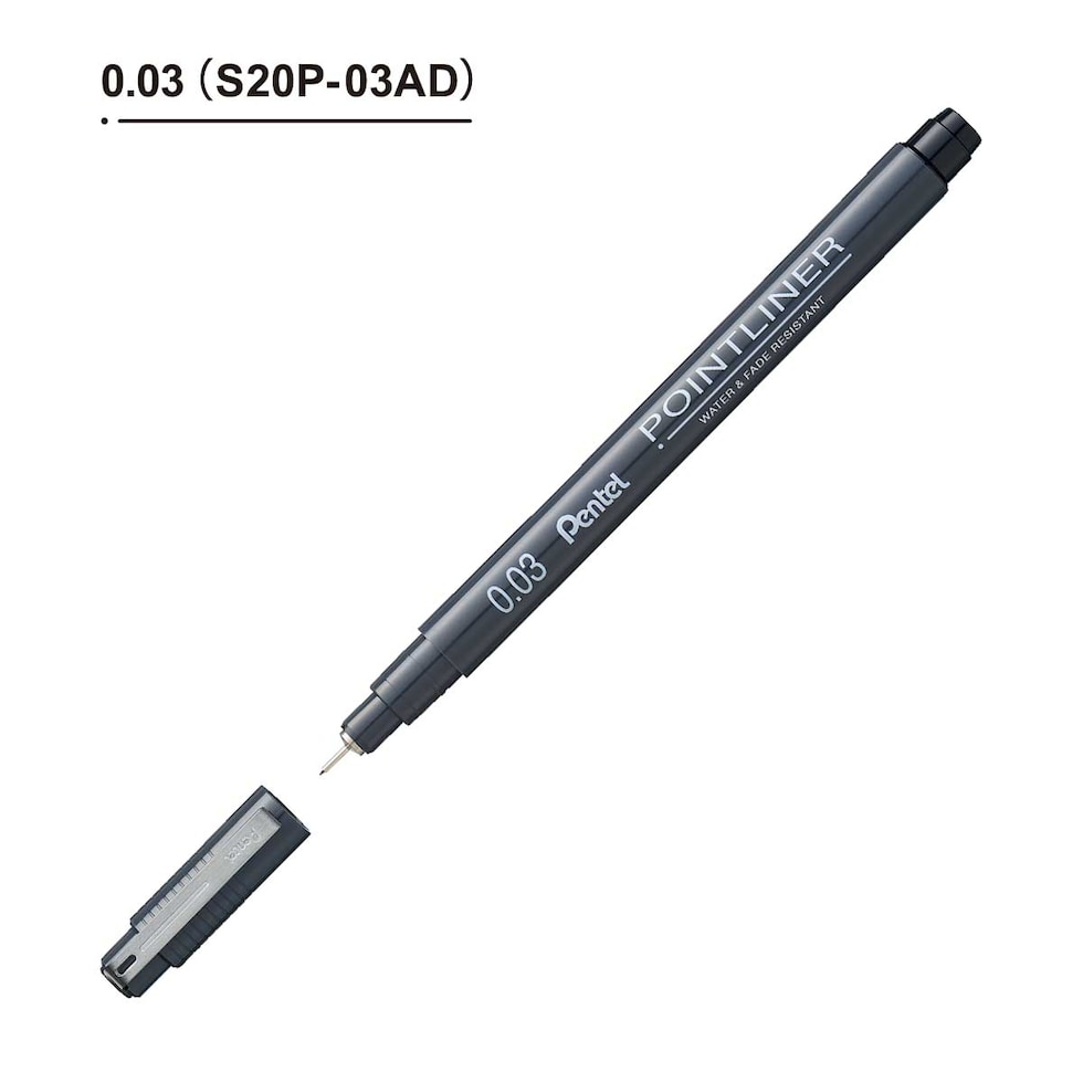 ぺんてる 水性顔料マーカー ポイントライナー 0.1 (S20P-1AD)