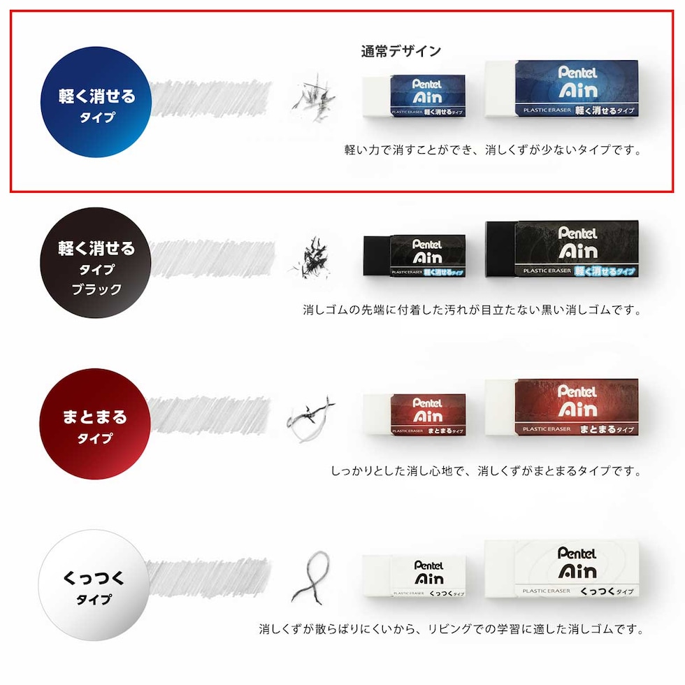 ぺんてる 消しゴム 【限定】ネオクラシカル ブルー (ZEAH06CL4)