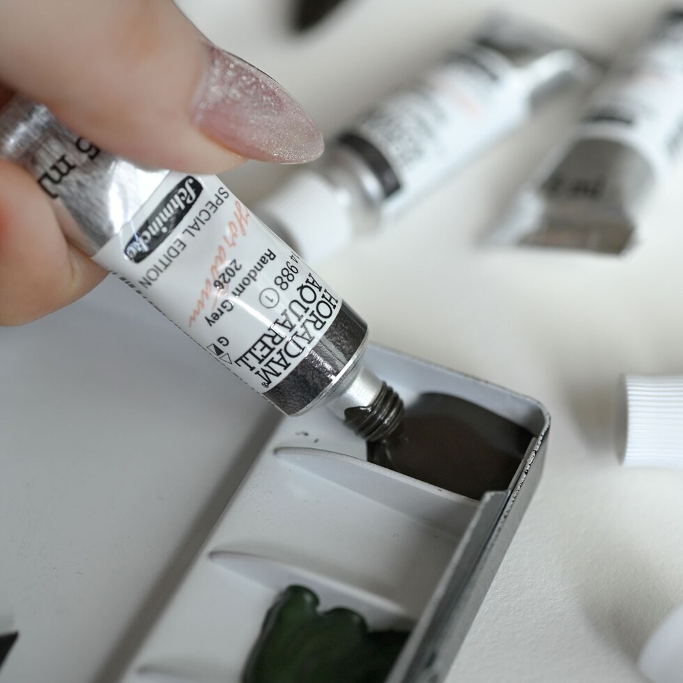 Schmincke シュミンケ ホラダム透明水彩絵具2号(5ml)チューブ 988 ランダムグレー Random Grey 数量限定