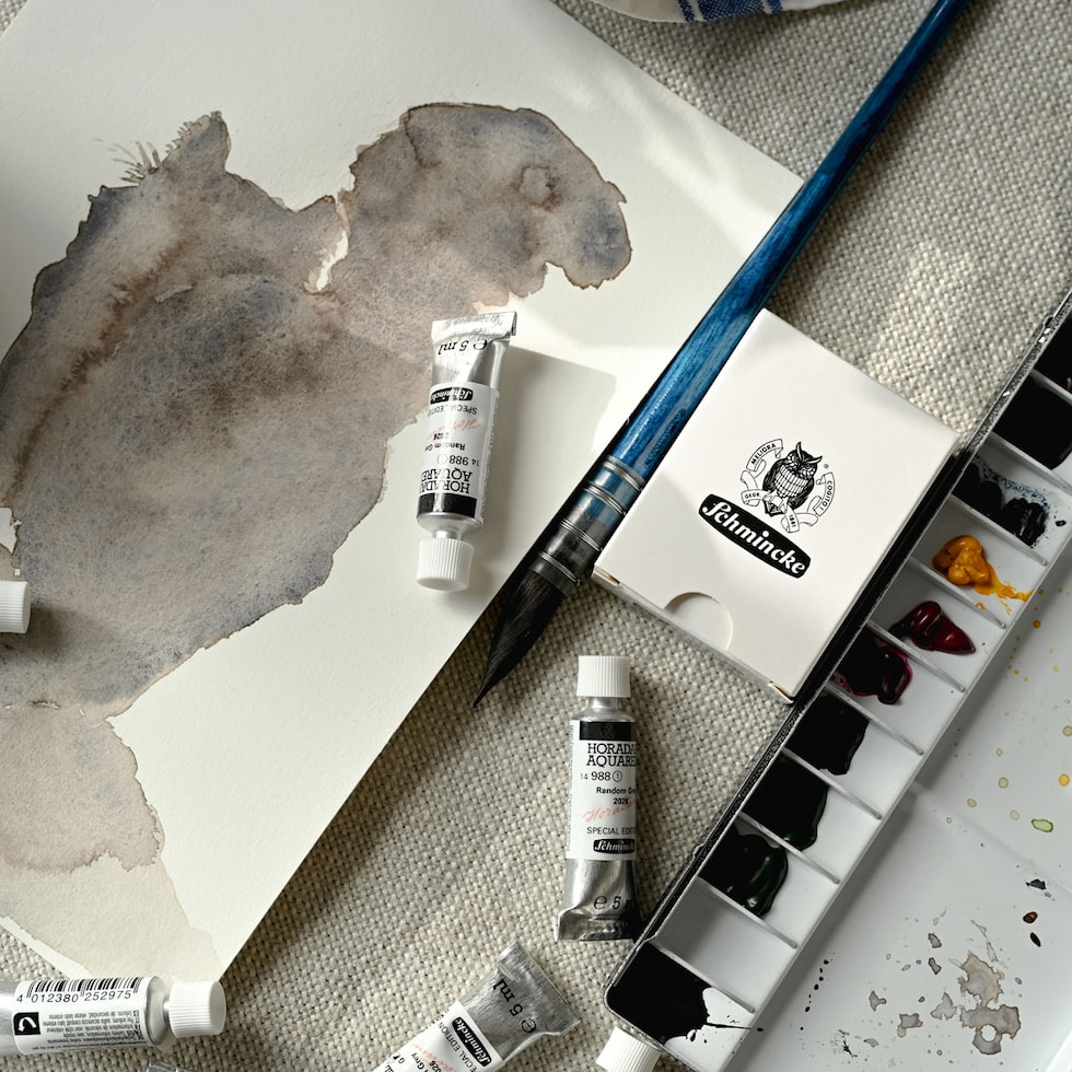 Schmincke シュミンケ ホラダム透明水彩絵具2号(5ml)チューブ 988 ランダムグレー Random Grey 数量限定