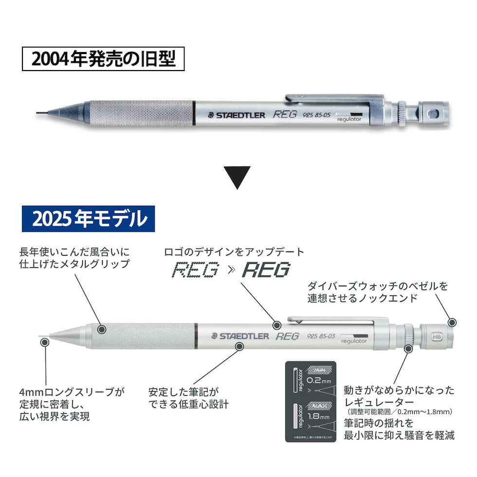 ステッドラー シャープペンシル レグ REG (0.3/0.5) 925 85-03/05