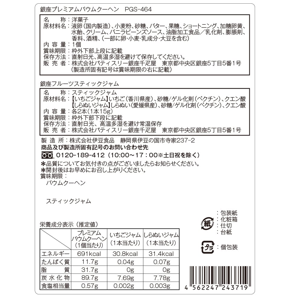 成分表示