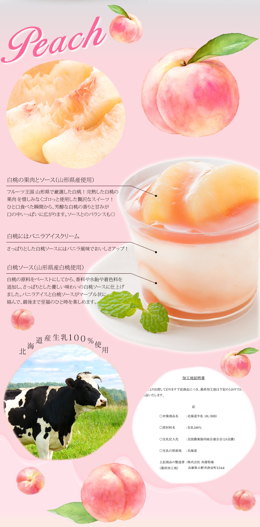 山形県産果実のアイス
