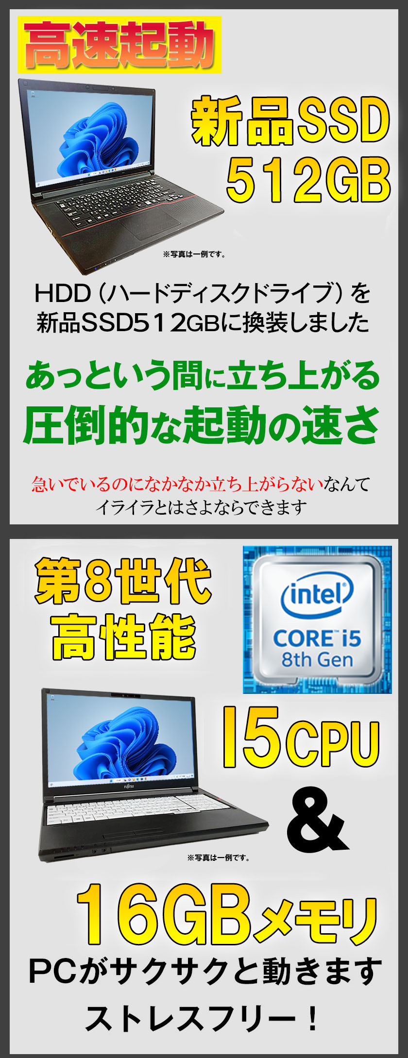 dショッピング |Webカメラ付き 【Windows11】 ノートパソコン 中古 パソコン メモリ 16GB 新品 SSD 512GB 高性能  第8世代 Core i5搭載 中古ノートパソコン Windows11 店長オススメ 超高速SSD おまかせ 15.6型 無線LAN DVD  office付き | カテゴリ：ノートの販売できる商品 ...