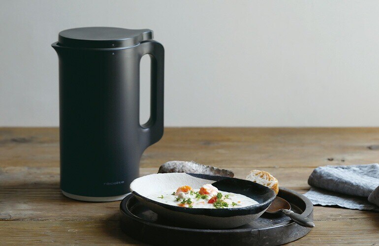 【recolte】レコルト　自動調理ポット ナチュラルブラック　レシピブック2冊 ノベルティ付き】レコルト 自動調理ポット ／ ナチュラル