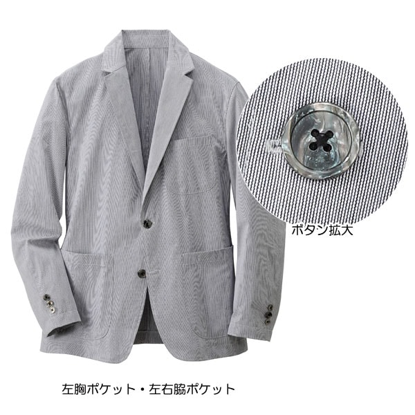 左胸ポケット・左右脇ポケット/ボタン拡大