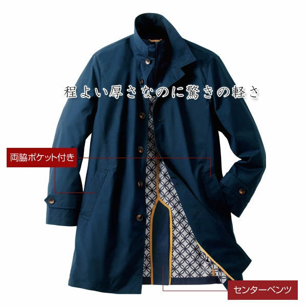 程よい厚さなのに驚きの軽さ/両脇ポケット付き・センターベンツ