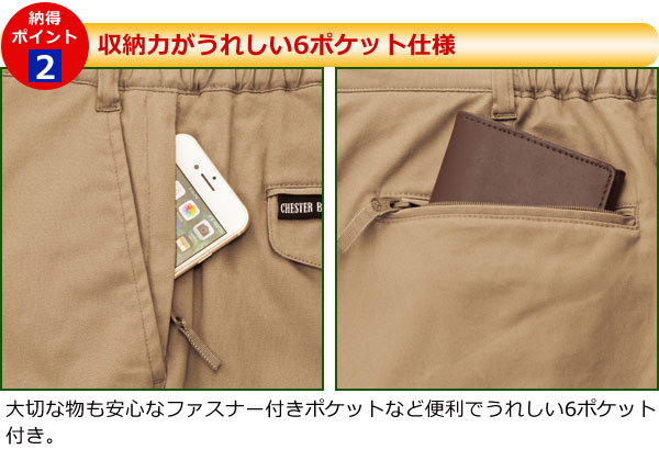 収納力がうれしい6ポケット仕様