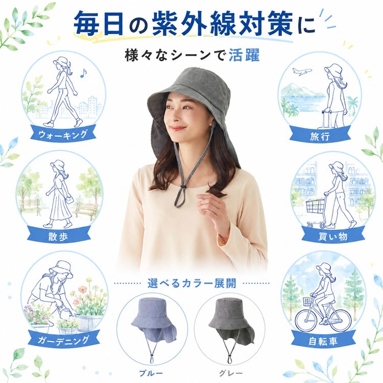 毎日の紫外線対策に/選べるカラー展開