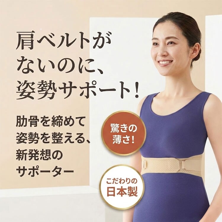 姿勢を整える肋骨サポーター 日本製