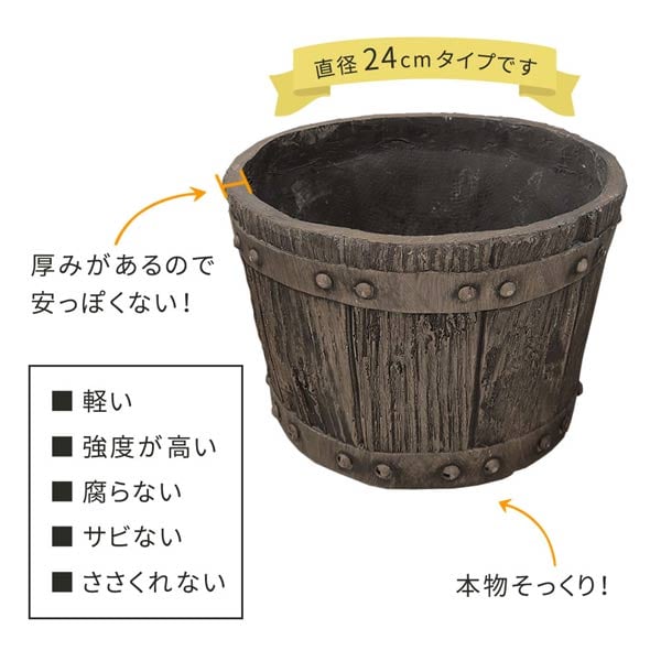 直径24cmタイプ/軽い・強度が高い・腐らない・サビない・ささくれない