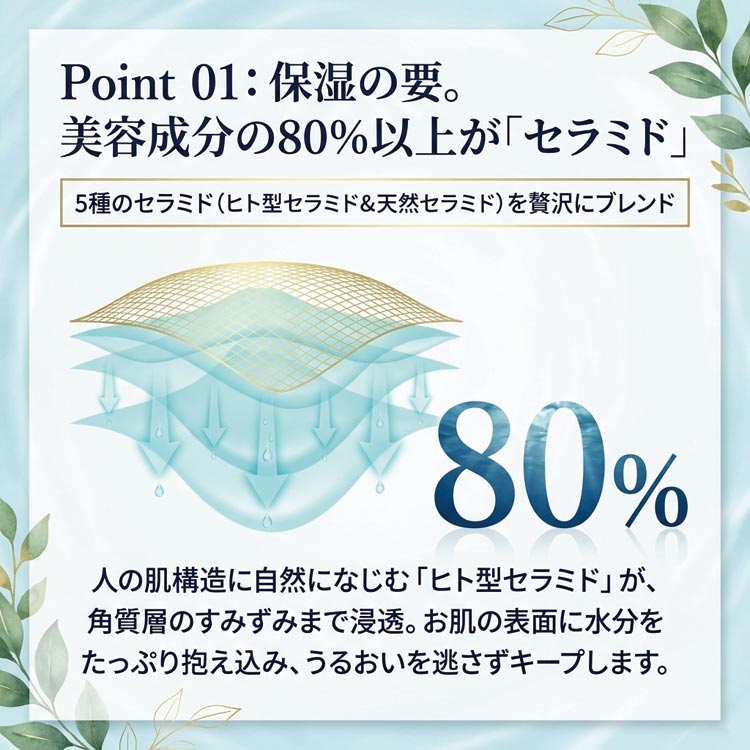 美容成分の80％以上がセラミド