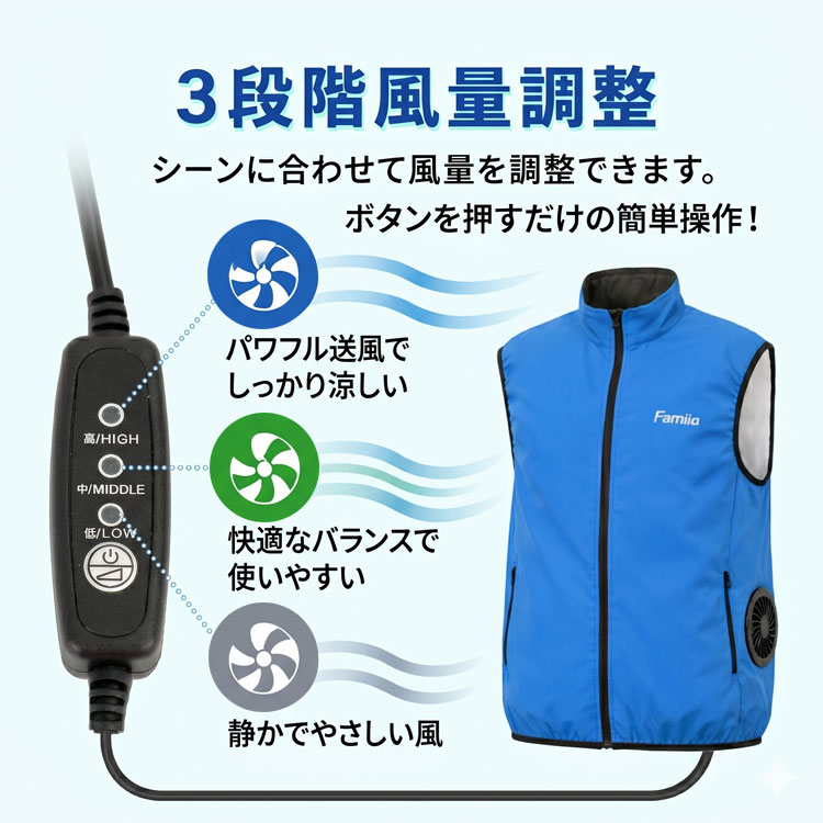 3段階風量調整