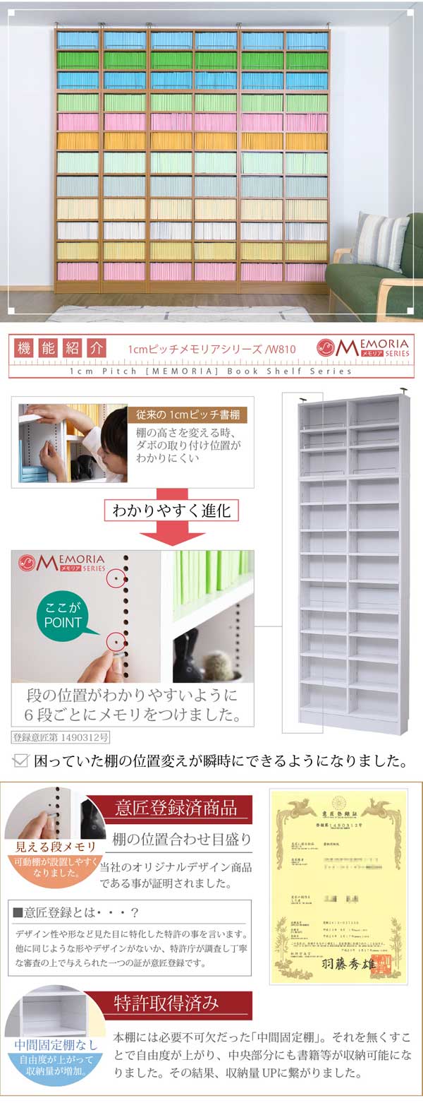 棚の位置変えが瞬時にできる/意匠登録済商品/特許出願中