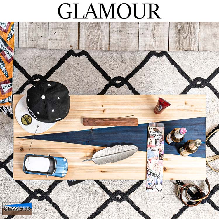センターテーブル 棚収納付き 幅90cm 【GLAMOUR】