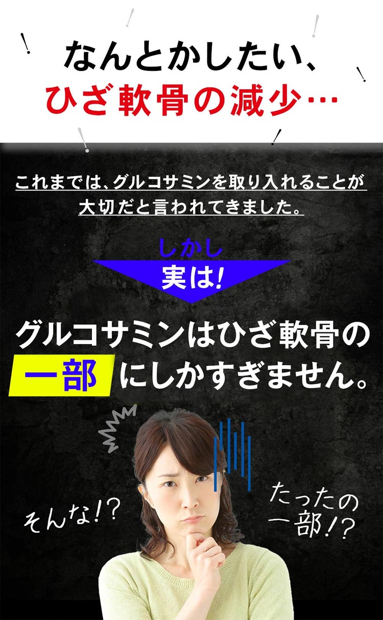 なんとかしたいひざ軟骨の減少