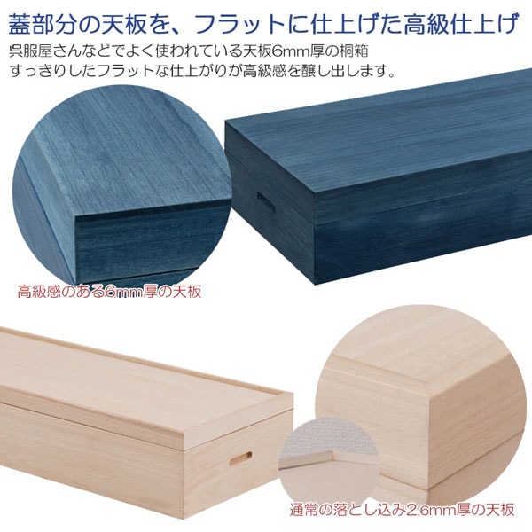 蓋部分の天板をフラットに仕上げた高級仕上げ