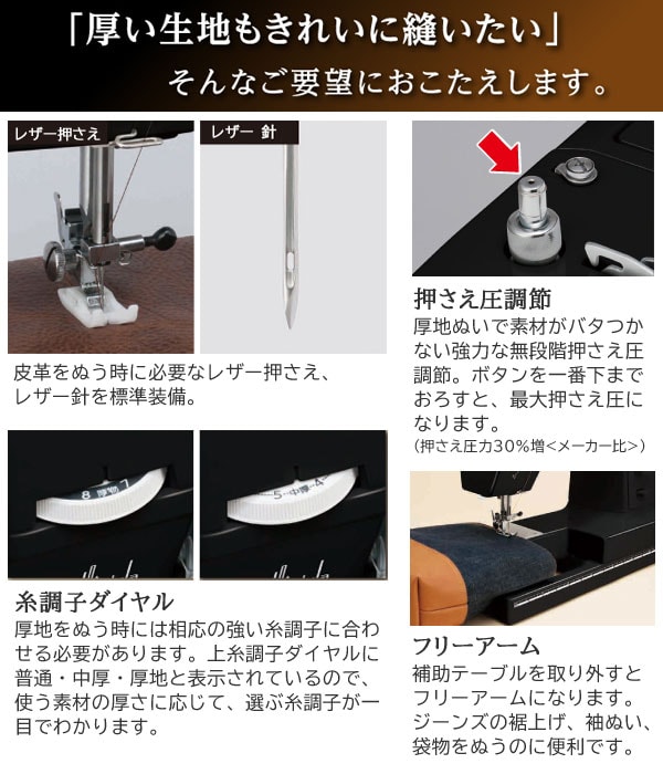 厚い布地もきれいに縫いたい